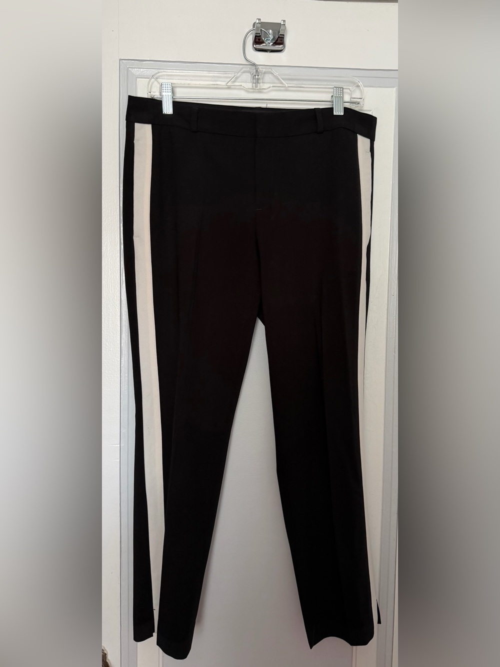 Women’s Banana Republic Black Pants with White Tuxedo Stripe